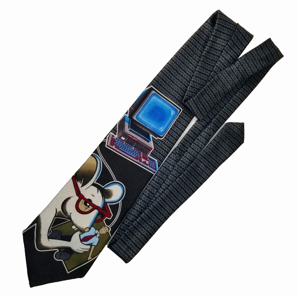 Human Mouse Fun Binary Code Computer Office Tie